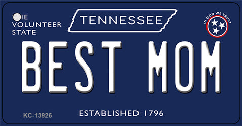 Best Mom Tennessee Blue Novelty Metal Key Chain