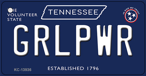 Grlpwr Tennessee Blue Novelty Metal Key Chain