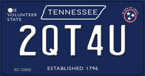 2QT4U Tennessee Blue Novelty Metal Key Chain