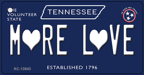 More Love Hearts Tennessee Blue Novelty Metal Key Chain