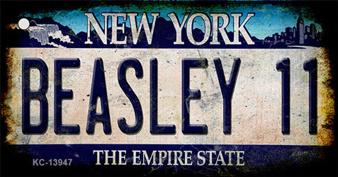 Beasley 11 New York Blue Novelty Metal Key Chain