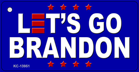Lets Go Brandon Blue Novelty Metal Key Chain