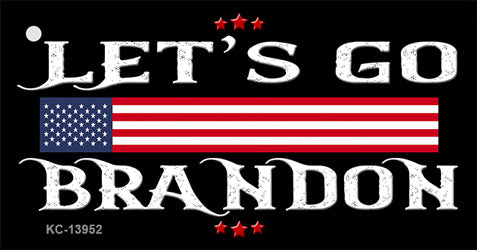 Lets Go Brandon Black Novelty Metal Key Chain