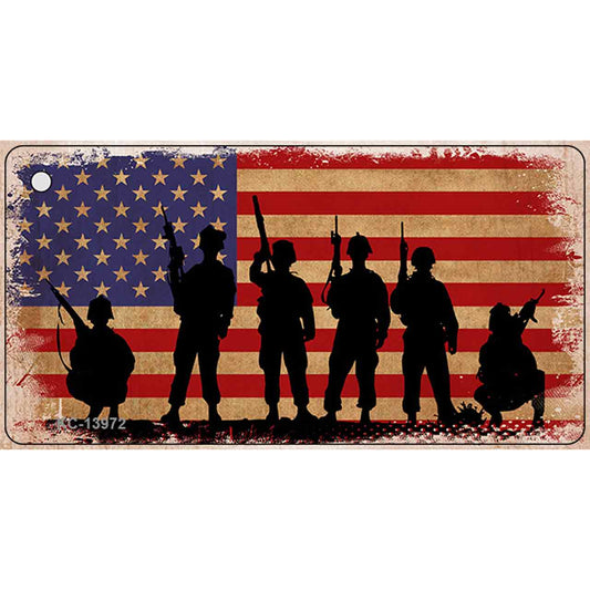 Military Soldiers American Flag Novelty Metal Key Chain