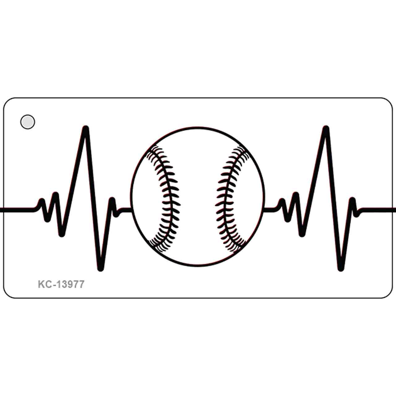 Baseball Heart Beat Novelty Metal Key Chain