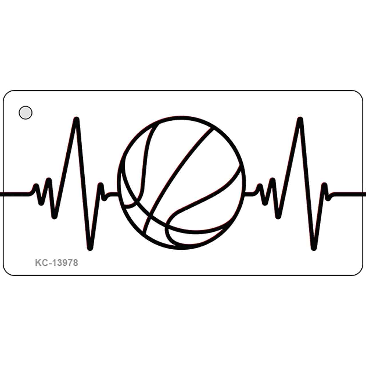 Basketball Heart Beat Novelty Metal Key Chain