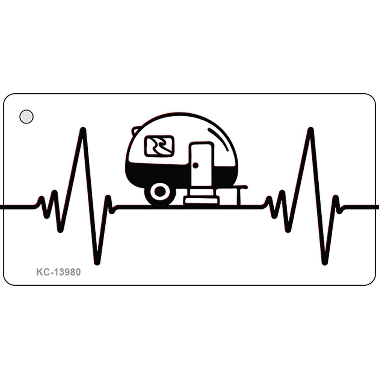 Camping Heart Beat Novelty Metal Key Chain