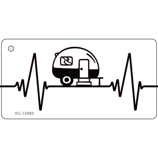 Camping Heart Beat Novelty Metal Key Chain