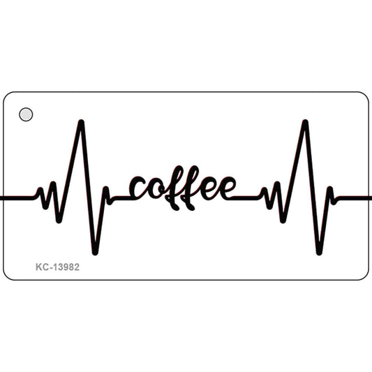 Coffee Heart Beat Novelty Metal Key Chain