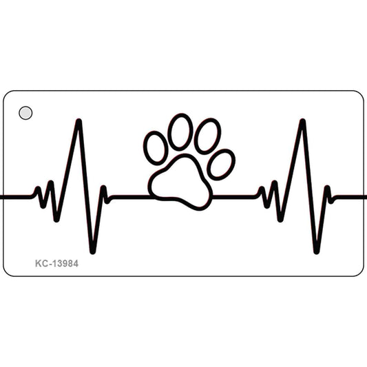 Paw Print Heart Beat Novelty Metal Key Chain