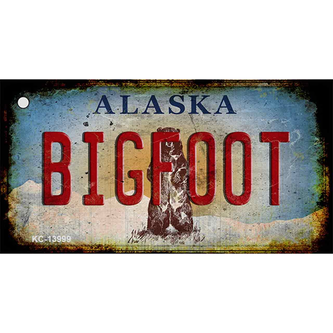 Bigfoot Alaska Novelty Metal Key Chain