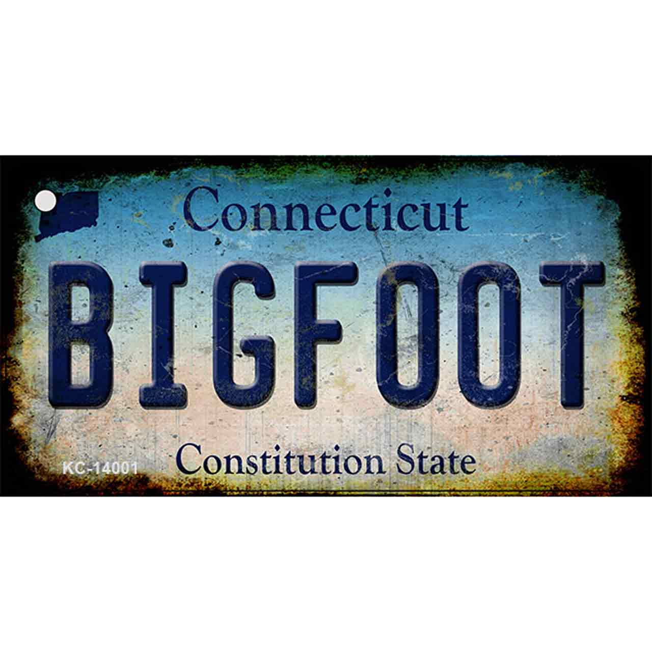 Bigfoot Connecticut Novelty Metal Key Chain