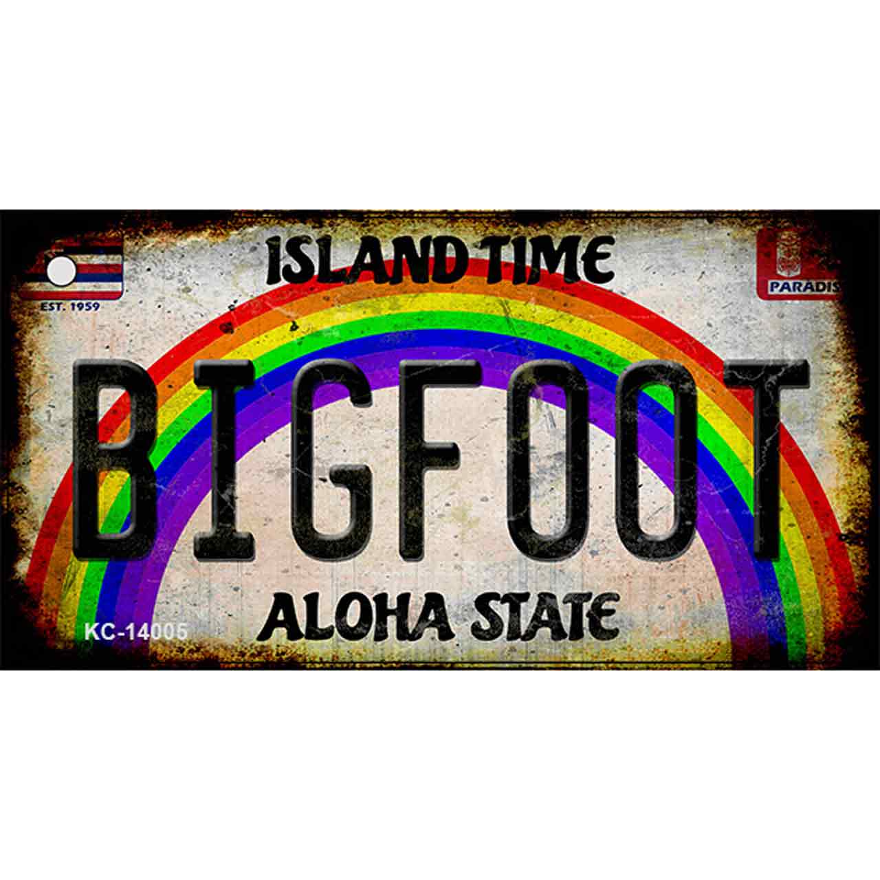 Bigfoot Hawaii Novelty Metal Key Chain