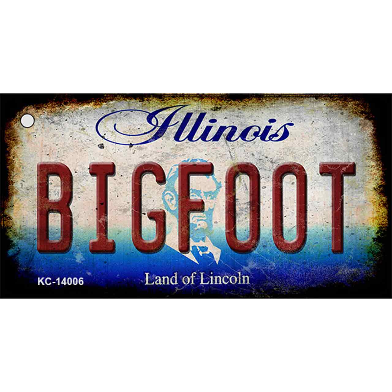 Bigfoot Illinois Novelty Metal Key Chain