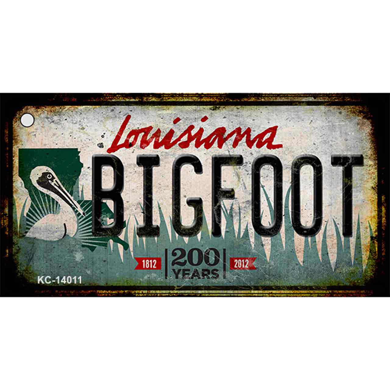 Bigfoot Louisiana Novelty Metal Key Chain