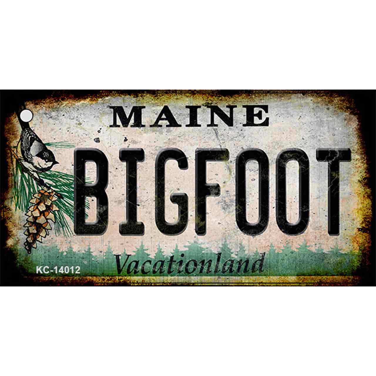 Bigfoot Maine Novelty Metal Key Chain