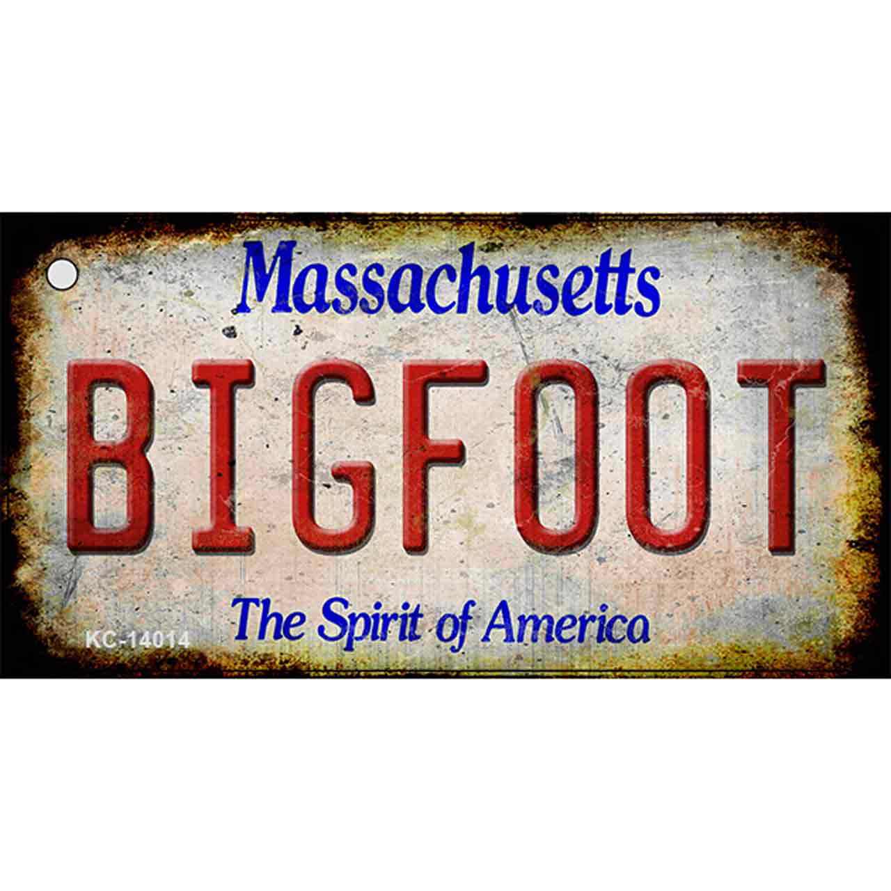 Bigfoot Massachusetts Novelty Metal Key Chain