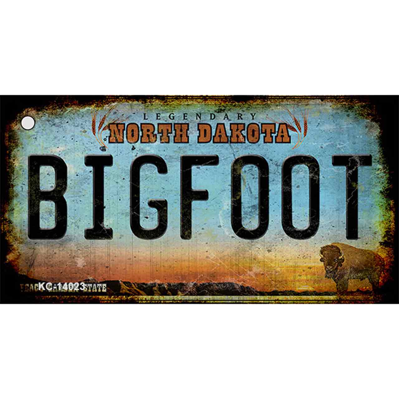 Bigfoot North Dakota Novelty Metal Key Chain