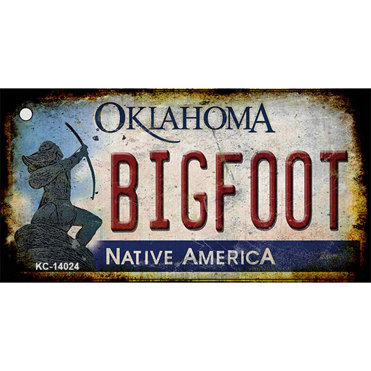 Bigfoot Oklahoma Novelty Metal Key Chain