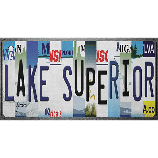 Lake Superior Strip Art Novelty Metal Key Chain