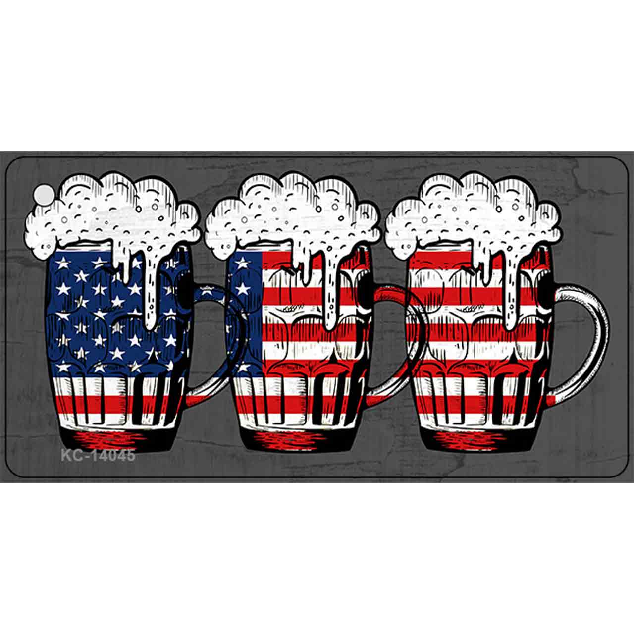 Three Beers America Novelty Metal Key Chain