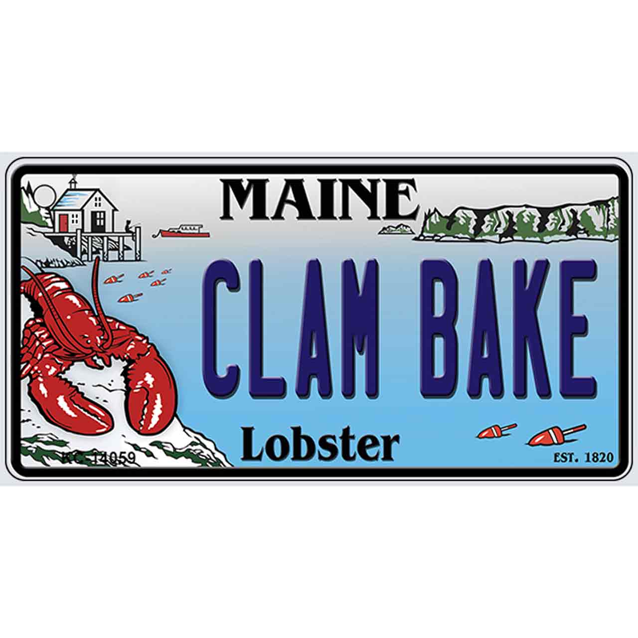 Clam Bake Maine Lobster Novelty Metal Key Chain