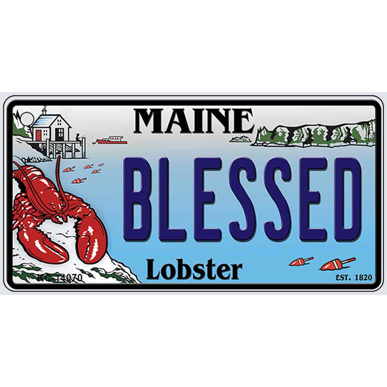 Blessed Maine Lobster Novelty Metal Key Chain