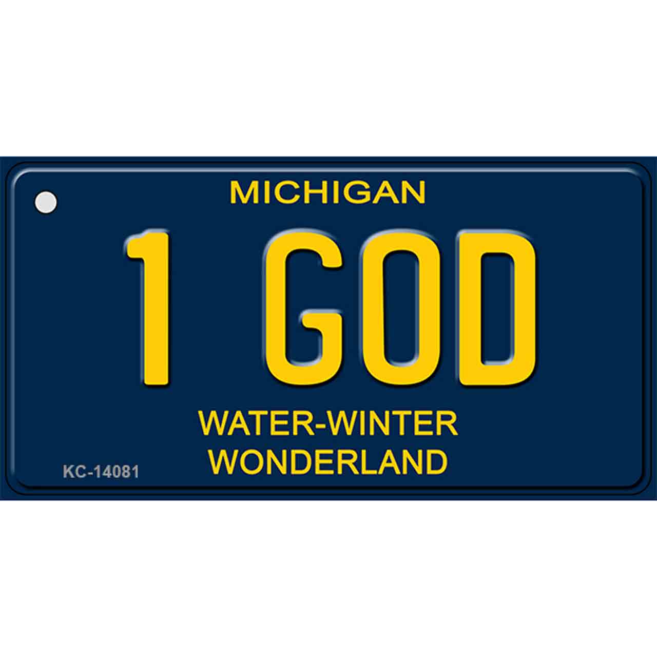 1 God Michigan Blue Novelty Key Chain
