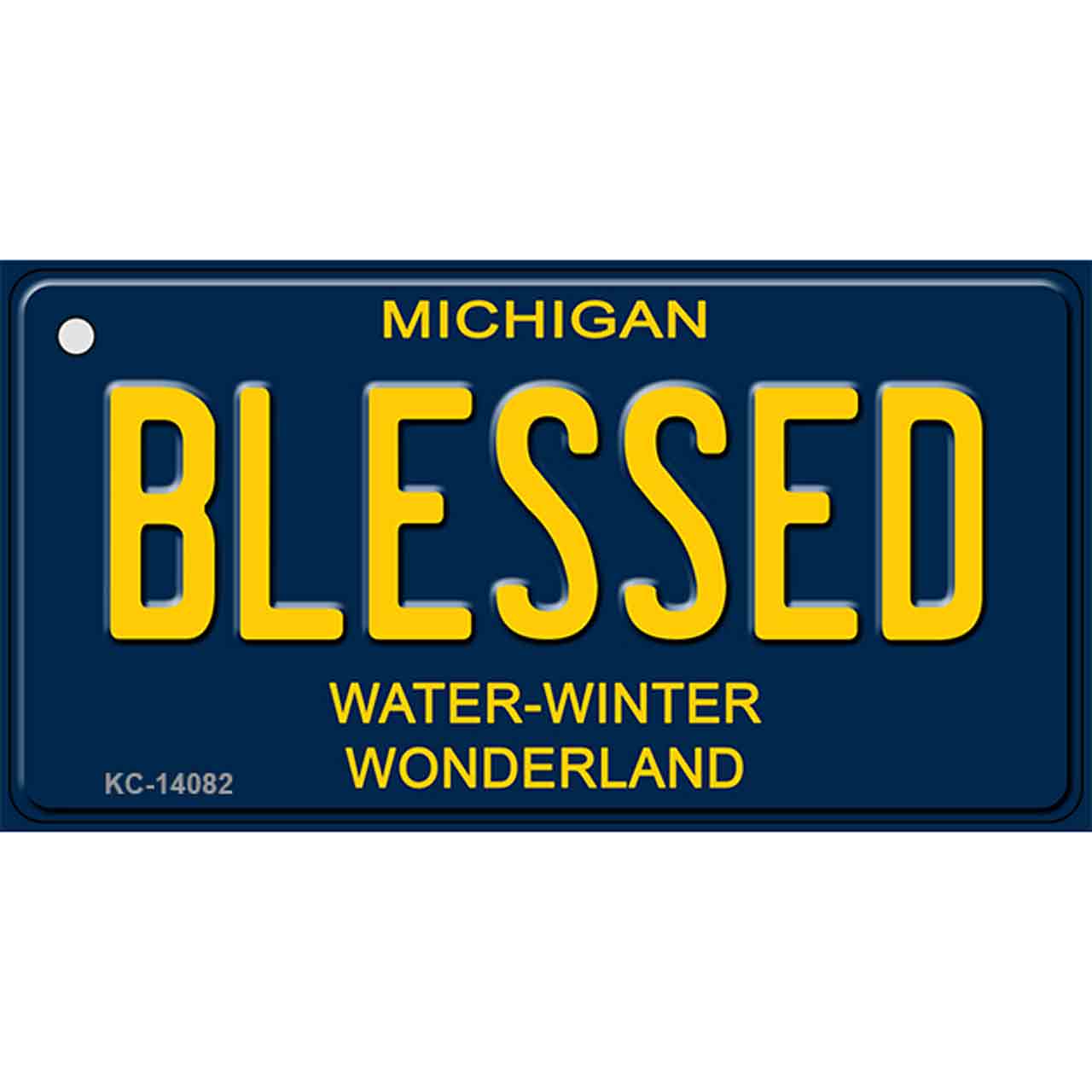 Blessed Michigan Blue Novelty Key Chain