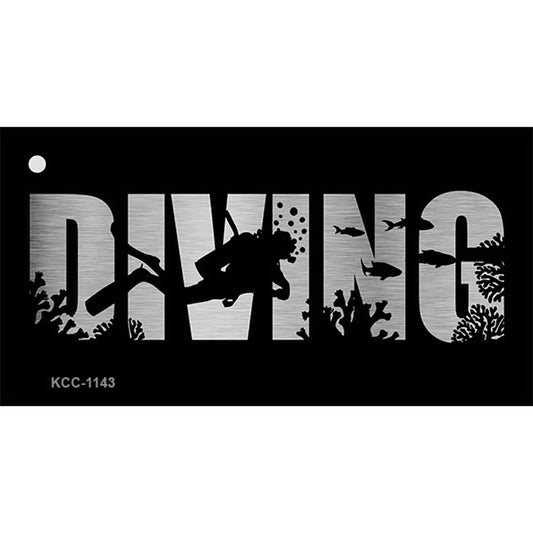 Diving Brushed Chrome Effect Novelty Metal Key Chain