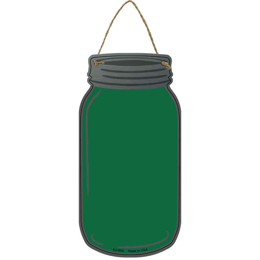 Green Novelty Metal Mason Jar Sign