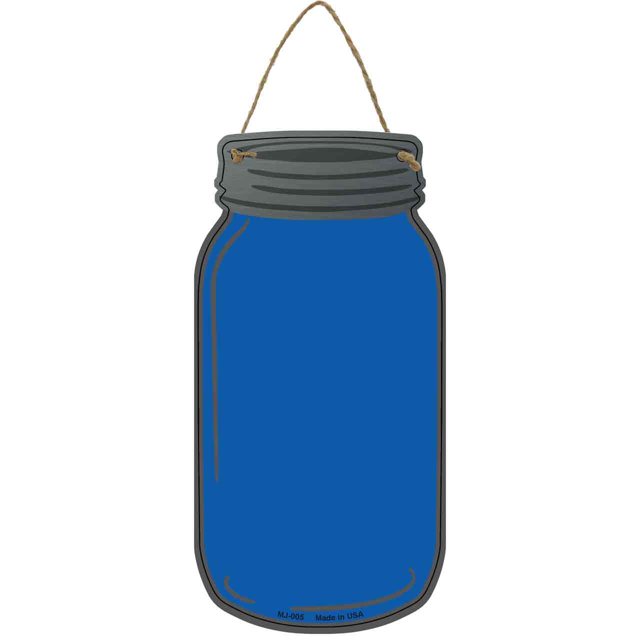 Blue Novelty Metal Mason Jar Sign