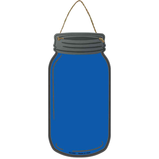 Blue Novelty Metal Mason Jar Sign