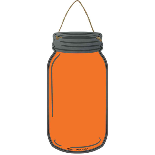 Orange Novelty Metal Mason Jar Sign
