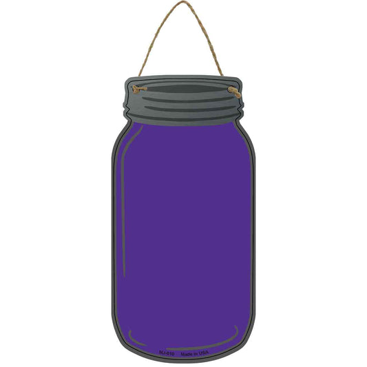 Purple Novelty Metal Mason Jar Sign