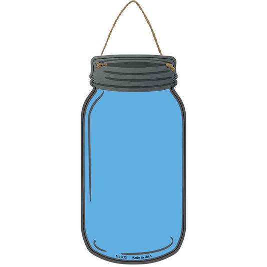 Light Blue Novelty Metal Mason Jar Sign