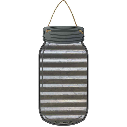 Corrugated Gray Blank Metal Mason Jar Sign