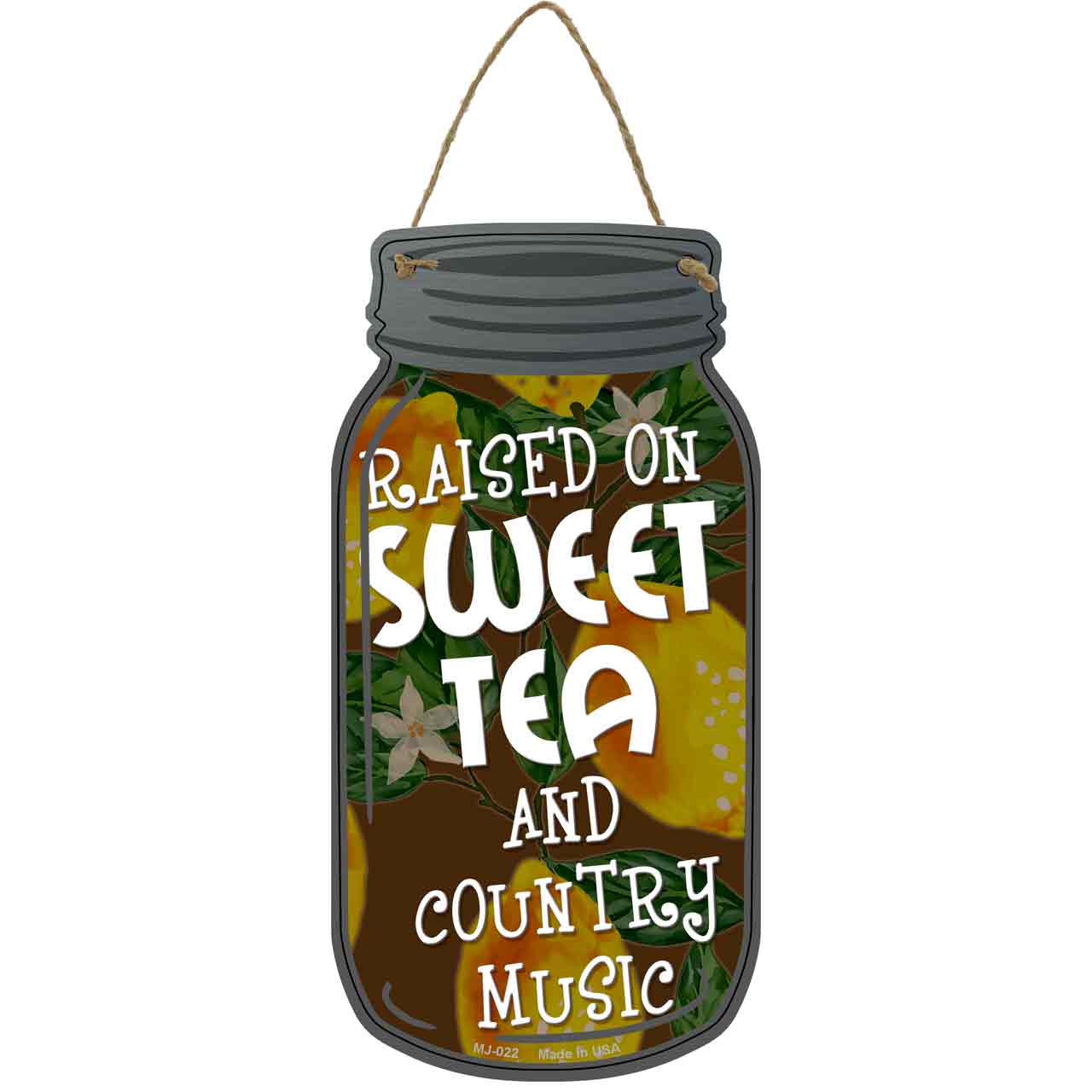 Sweet Tea and County Music Novelty Metal Mason Jar Sign