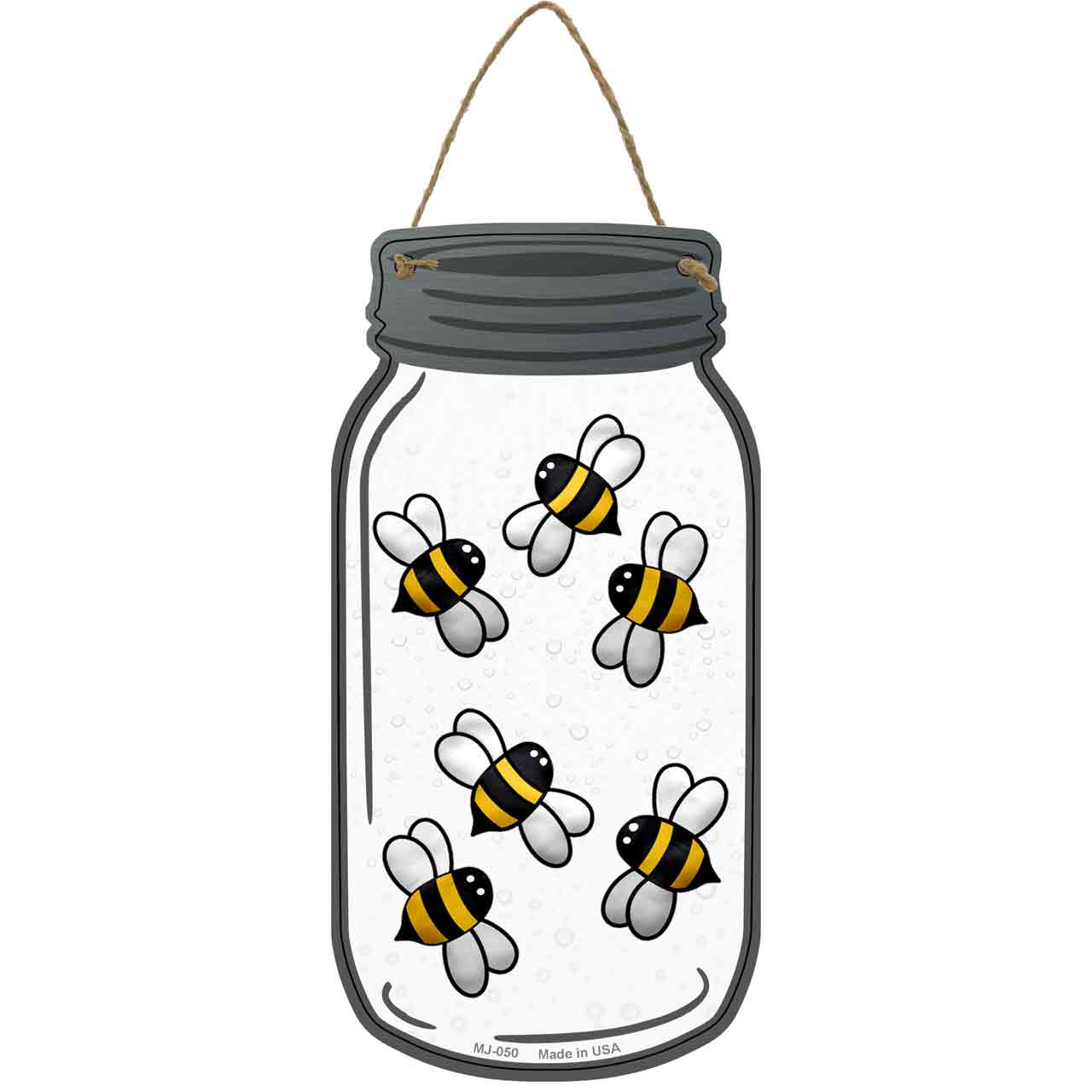 Bees In Jar Novelty Metal Mason Jar Sign