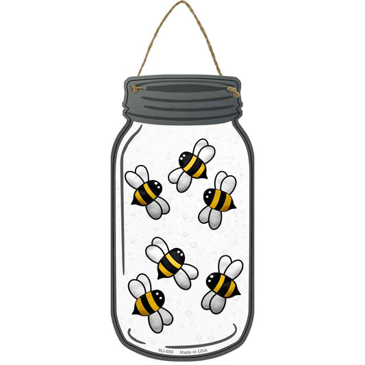 Bees In Jar Novelty Metal Mason Jar Sign