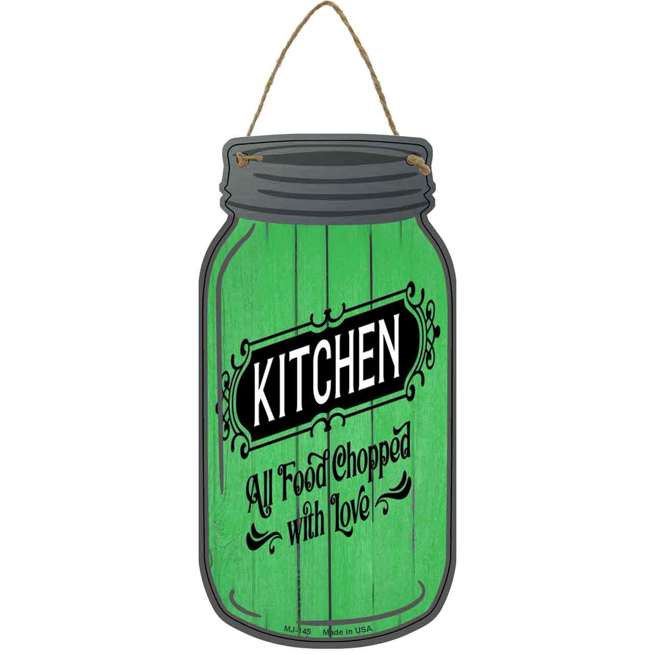 Chopped With Love Novelty Metal Mason Jar Sign
