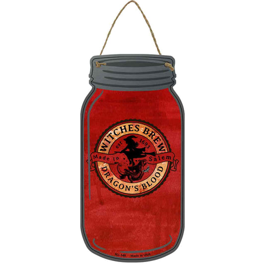 Dragons Blood Red Novelty Metal Mason Jar Sign