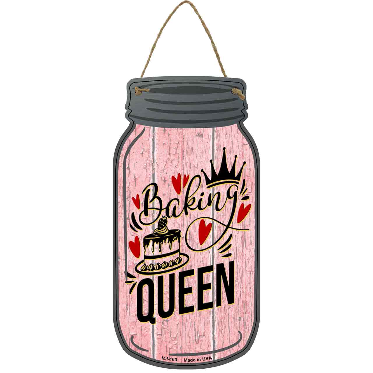 Baking Queen Novelty Metal Mason Jar Sign