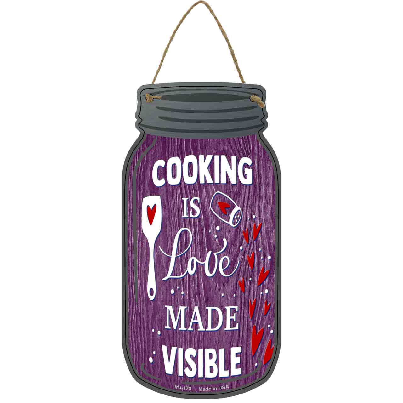 Cooking Visible Love Novelty Metal Mason Jar Sign