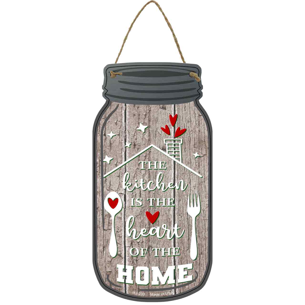 Kitchen Heart Of Home Novelty Metal Mason Jar Sign