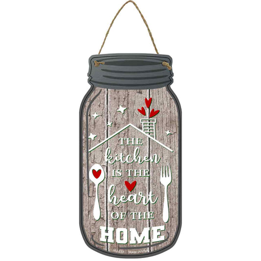 Kitchen Heart Of Home Novelty Metal Mason Jar Sign