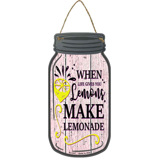 Lemons Make Lemonade Novelty Metal Mason Jar Sign