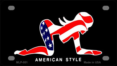 American Style Sexy Flag Pose Novelty Mini Metal License Plate Tag