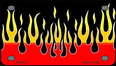 Flames Novelty Mini Metal License Plate Tag