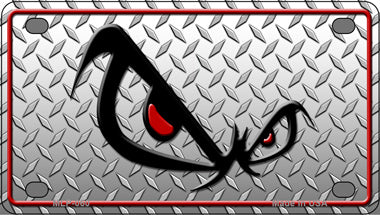 No Fear Eyes Diamond Novelty Mini Metal License Plate Tag